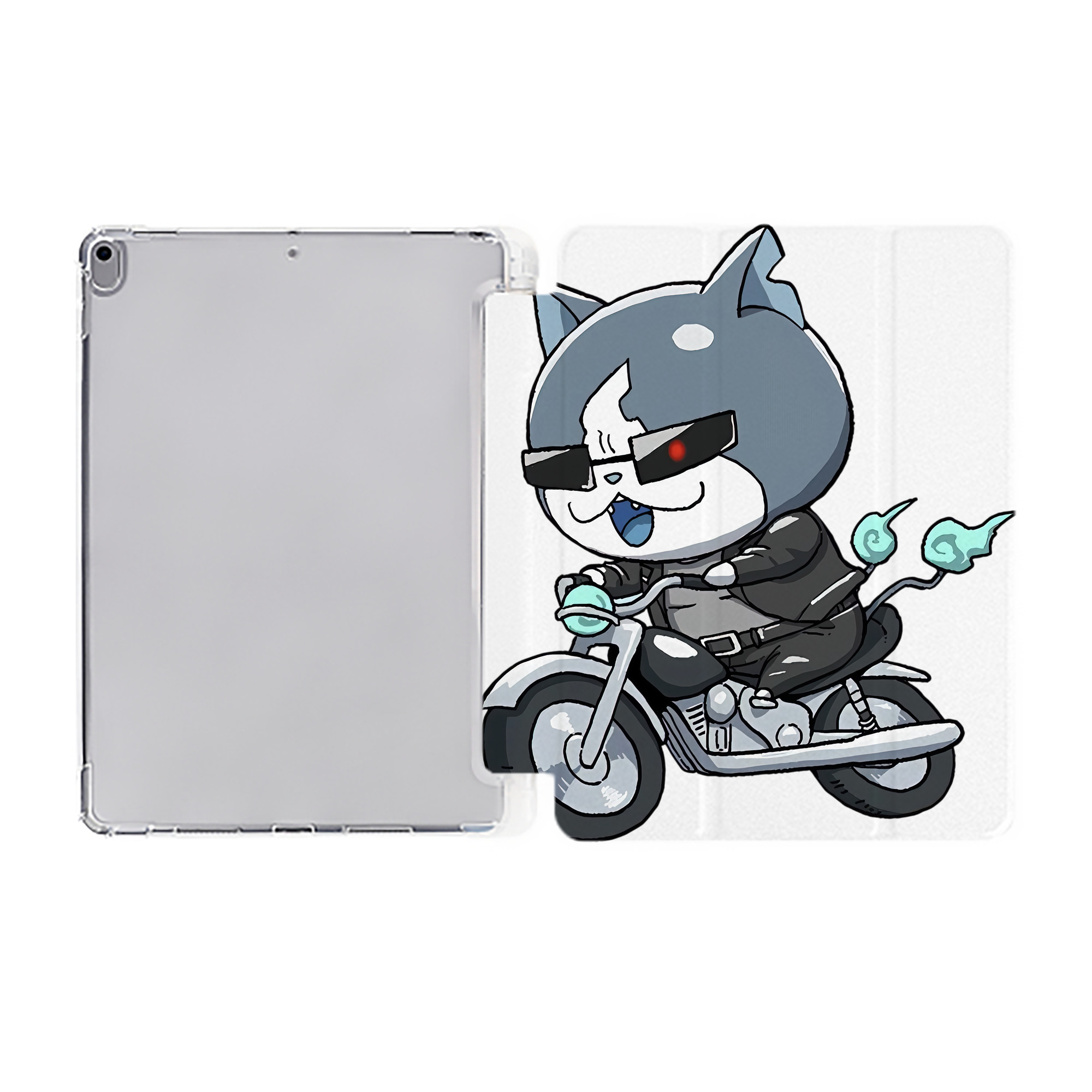 （画像用） 妖怪ウォッチ Yo-kai Watch IPad ケース ペン収納付き 三つ折りスタンド PUレザー×シリコン 対応機種9.5/10.5/10.9インチ